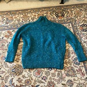 Lou & Grey Teal Sparkle Turtleneck Sweater